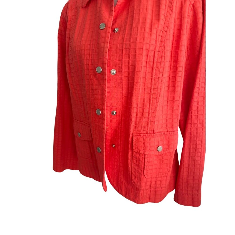 Coldwater Creek Orange Button Down Jacket Size 14 - image 3